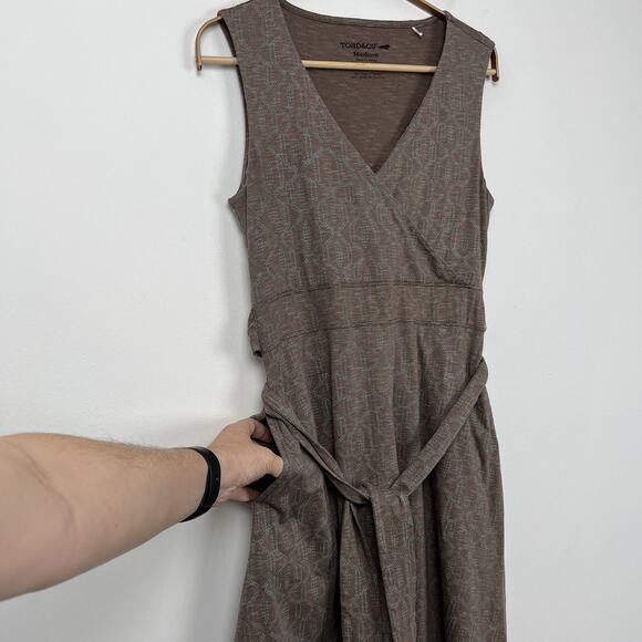 Toad & Co Cue Wrap Dress Women’s Medium Brown Sleeveless Organic Cotton TENCEL - Picture 5 of 10